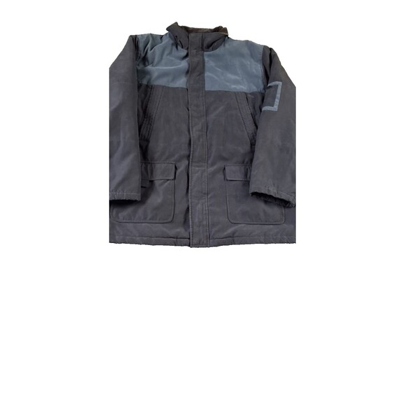 Bill Blass Men’s XL Winter Parka Black Blue Shoulder Corduroy Collar 7 Pockets - Picture 1 of 16